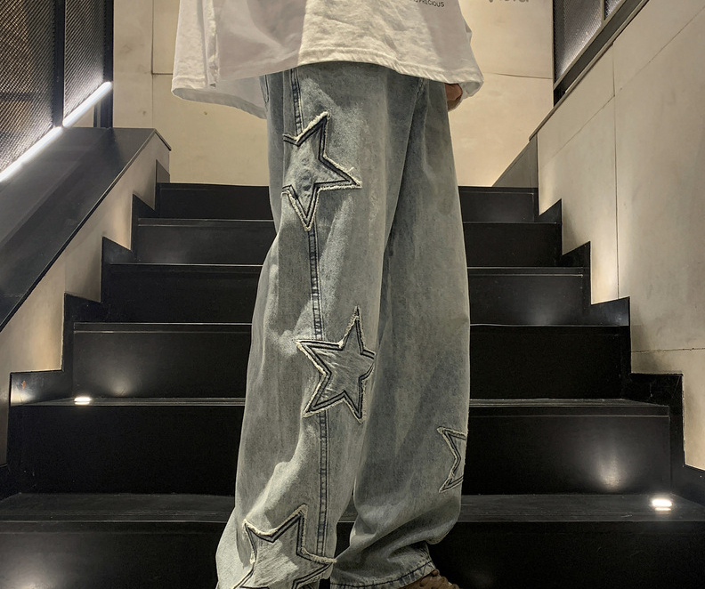 Vintage Collectible Buttons - New Fashion Five-pointed Star Jeans Men