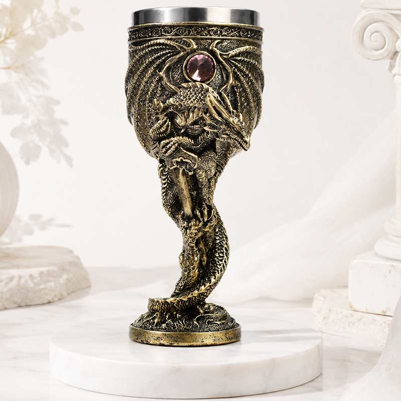 Vintage Dragon Goblet Stainles - Collectible Vintage Wine 评论和价格